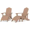 Image de vidaXL Chaises de jardin Adirondack lot de 2 repose-pieds PEHD Marron