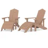 Image de Vidaxl Chaises De Jardin Adirondack 2pcs Avec Repose-Pieds Pehd Marron