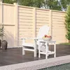 Image de vidaXL Chaise de jardin Adirondack avec table PEHD Blanc