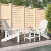 Image de vidaXL Chaises de jardin Adirondack avec table PEHD Blanc