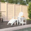 Image de vidaXL Chaise de jardin Adirondack repose-pied table PEHD Blanc3095708