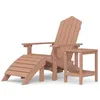Image de vidaXL Chaise de jardin Adirondack repose-pied table PEHD Marron