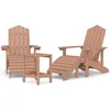 Image de vidaXL Chaises de jardin Adirondack repose-pied et table PEHD Marron