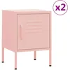 Image de vidaXL Vidaxl Tables De Chevet 2 Pcs Rose 35x35x51 Cm Acier