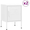 Image de vidaXL Tables de chevet 2 pcs Blanc 35x35x51 cm Acier