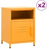 Image de vidaXL Tables de chevet 2 pcs Jaune moutarde 35x35x51 cm Acier3095216