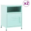 Image de vidaXL Tables de chevet 2 pcs Vert menthe 35x35x51 cm Acier3095219