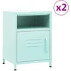 Image de vidaXL Vidaxl Tables De Chevet 2 Pcs Vert Menthe 35x35x51 Cm Acier