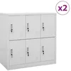 Image de vidaXL Armoires à casiers 2 pcs Gris clair 90x45x92,5 cm Acier3095231