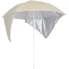 Image de vidaXL Vidaxl Parasol De Plage Avec Parois Latérales Sableux 215 Cm