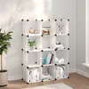 Image de vidaXL Cubes de rangement 12 pcs Transparent PP340550