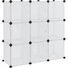 Image de vidaXL Cubes de rangement 9 pcs avec portes Transparent PP