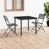 Image de vidaXL Chaises d'extérieur pliables lot de 2 Noir Acier et textilène318766