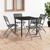 Image de vidaXL Chaises d'extérieur pliables lot de 4 Noir Acier et textilène318767
