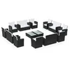 Image de Vidaxl Salon De Jardin 16 Pcs Avec Coussins RÃ©sine TressÃ©e Noir