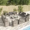 Image de vidaXL Salon de jardin 16 pcs avec coussins Résine tressée Gris3095946