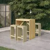 Image de vidaXL Meubles de bar de jardin 5 pcs Bois de pin imprégné