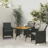 Image de vidaXL Table de jardin Noir 70x70x72 cm Résine tressée et acacia318692