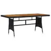Image de vidaXL Table de jardin Noir 160x70x72 cm Résine tressée et acacia318694