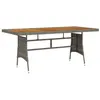 Image de vidaXL Table de jardin Gris 160x70x72 cm Résine tressée et acacia318697