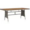 Image de Vidaxl Table De Jardin Gris 160x70x72 Cm RÃ©sine TressÃ©e Et Acacia