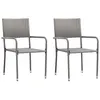 Image de vidaXL Chaise à dîner de jardin empilable lot de 2 gris résine tressée318699