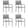 Image de vidaXL Chaise à dîner de jardin empilable lot de 4 gris résine tressée318701