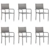 Image de vidaXL Chaise à dîner de jardin empilable lot de 6 gris résine tressée318703
