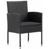 Image de Vidaxl Chaises De Jardin Avec Coussins Noir Lot De 2 RÃ©sine TressÃ©e