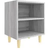 Image de vidaXL Table de chevet avec pieds en bois Sonoma gris 40x30x50 cm