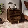Image de vidaXL Tables de chevet et pieds en bois 2 pcs Chêne fumé 40x35x50 cm813123