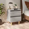 Image de vidaXL Tables de chevet pieds en bois 2 pcs Sonoma gris 40x35x50 cm813125