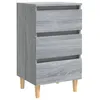 Image de vidaXL Table de chevet avec pieds en bois Sonoma gris 40x35x69 cm