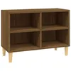 Image de vidaXL Meuble TV avec pieds en bois massif ChÃªne marron 69,5x30x50 cm