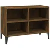 Image de vidaXL Meuble TV avec pieds en métal Chêne fumé 695x30x50 cm