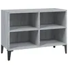Image de vidaXL Meuble TV avec pieds en mÃ©tal Sonoma gris 69,5x30x50 cm