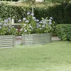 Image de vidaXL Lit surélevé de jardin Acier enduit de poudre Argenté318867
