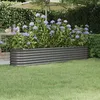 Image de vidaXL Vidaxl Jardinière De Jardin Acier Enduit De Poudre 224x40x36 Cm Gris