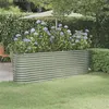 Image de vidaXL Lit surélevé de jardin Acier enduit de poudre Argenté