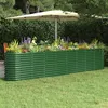 Image de vidaXL Lit surélevé de jardin Acier enduit de poudre 332x40x68 cm Vert