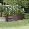 Image de vidaXL Lit surélevé de jardin Acier enduit de poudre marron318955