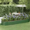 Image de vidaXL Lit surélevé de jardin Acier enduit de poudre 322x100x36cm Vert318998