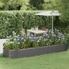 Image de vidaXL Lit surélevé de jardin Acier enduit de poudre 322x100x36cm gris318999