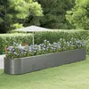 Image de vidaXL Lit surélevé de jardin Gris 554x100x68cm Acier enduit de poudre