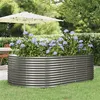 Image de vidaXL Lit surélevé de jardin Gris 212x140x68cm Acier enduit de poudre