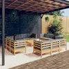 Image de vidaXL Salon de jardin 13 pcs avec coussins gris bois de pin