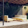 Image de vidaXL Salon de jardin 8 pcs avec coussins crème Bois de pin3096136