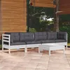 Image de vidaXL Salon de jardin 5 pcs avec coussins bois de pin massif