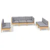 Image de Vidaxl Salon De Jardin 7 Pcs Avec Coussins Gris Bois De Pin Massif