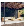 Image de vidaXL Salon de jardin 9 pcs avec coussins crème bois de pin massif3096238